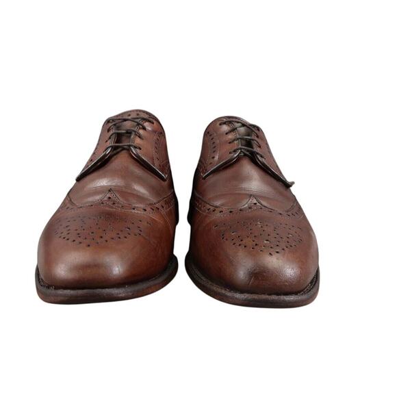 Allen Edmonds Shoes Mens 9 Oxford Cap Toe Brogue Wingtip Classic Hinsdale Brown main image 16